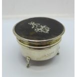 A silver and tortoiseshell trinket box
