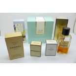Chanel No.5 perfumes and Eau de Cologne, Estee Lauder powder, Bronnley White Iris Eau de Toilette