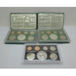 Three New Zealand proof coin sets