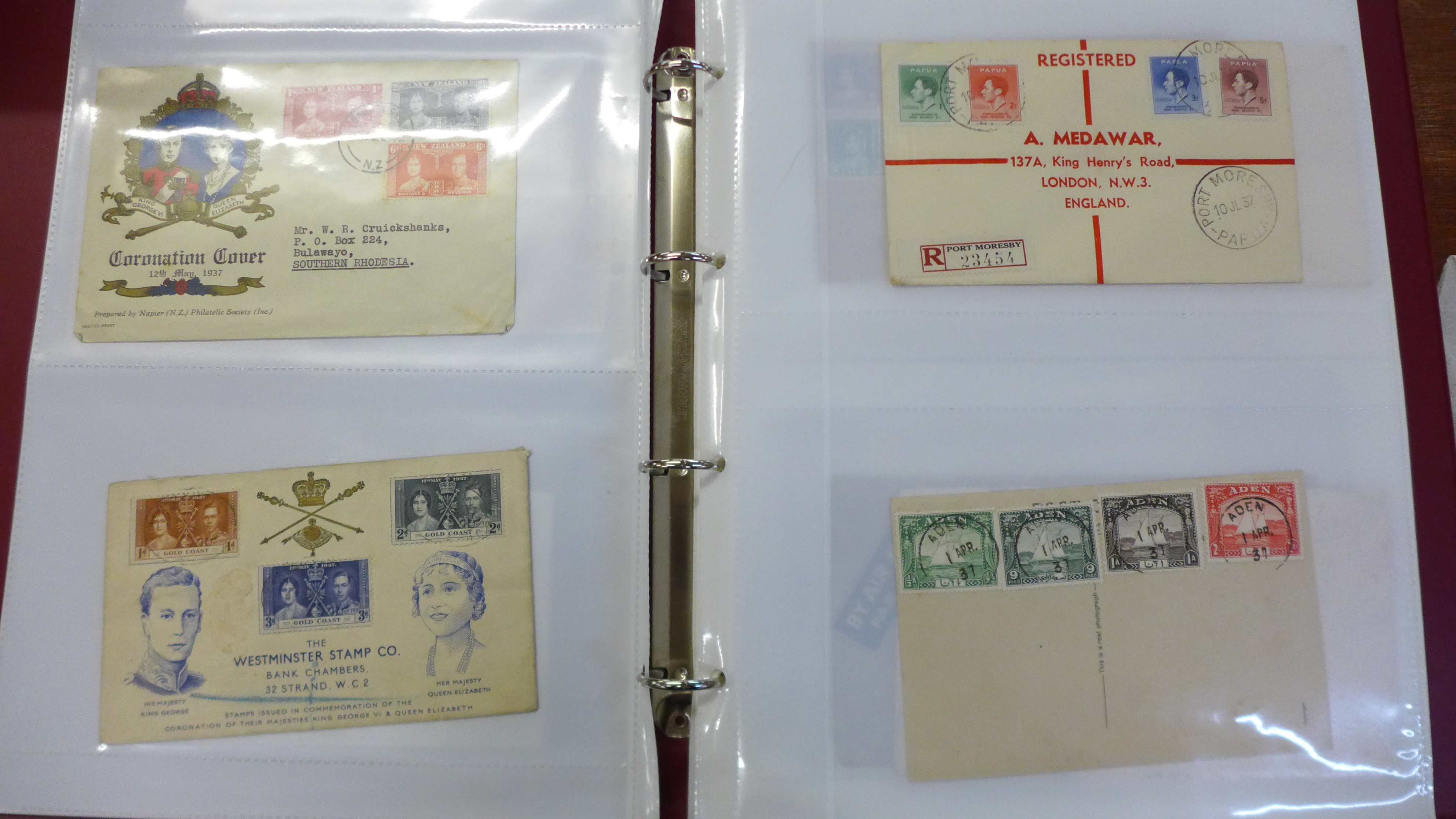 Stamps; King George VI Commonwealth postal history and first day covers in album (60 covers) - Image 2 of 5