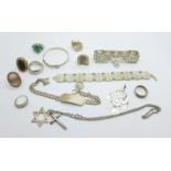 Silver jewellery, 130g