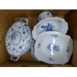 A box of Danish porcelain, tureen lid a/f