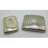 Two silver cigarette cases, 190g