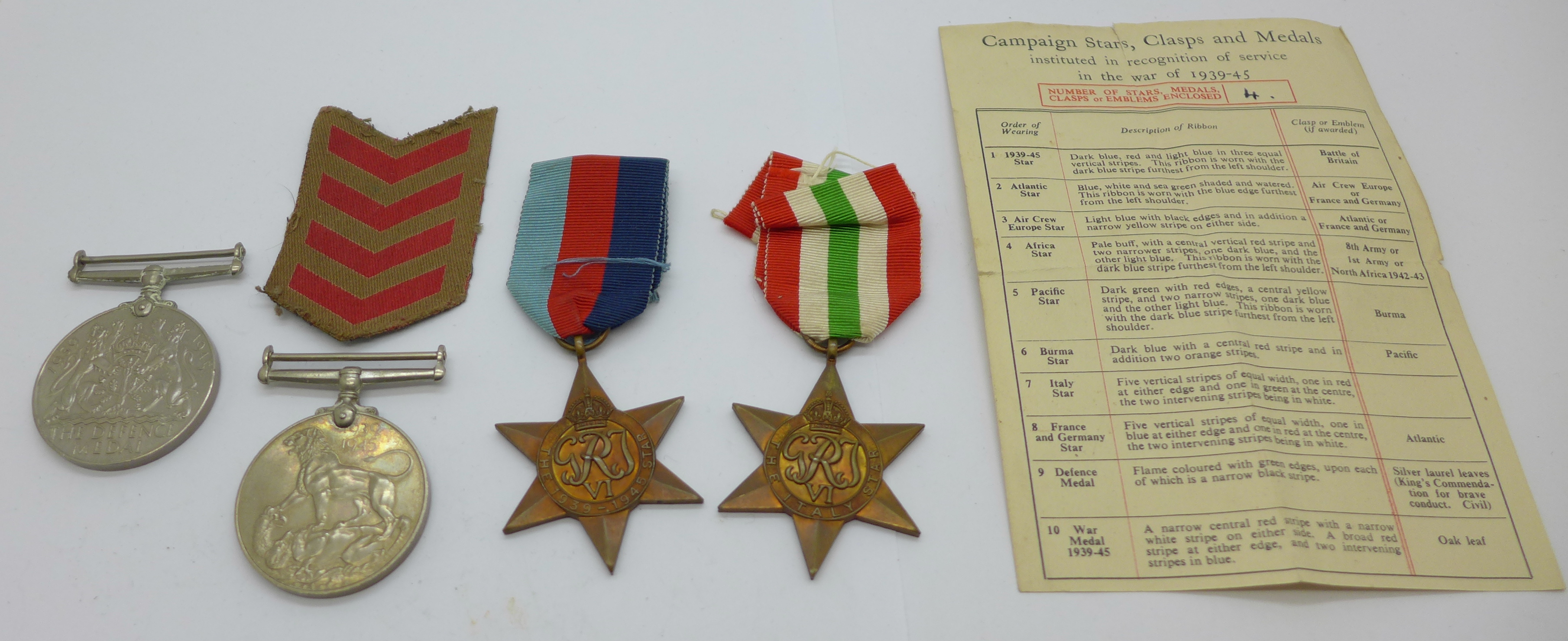 Four WWII medals