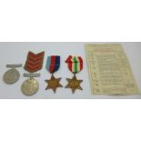 Four WWII medals