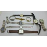 Assorted wristwatches including Derrick