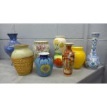 A collection of vases