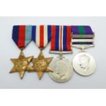 Four medals including General Service Medal to 14415083 Private G.H.R. Johnstone AAC