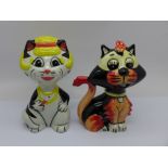 Two Lorna Bailey Cat figurines, one marked ?Prototype? on the base, the second thought to be the ?