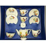 An Amersham decorated pottery Nursery Rhymes tea set, boxed