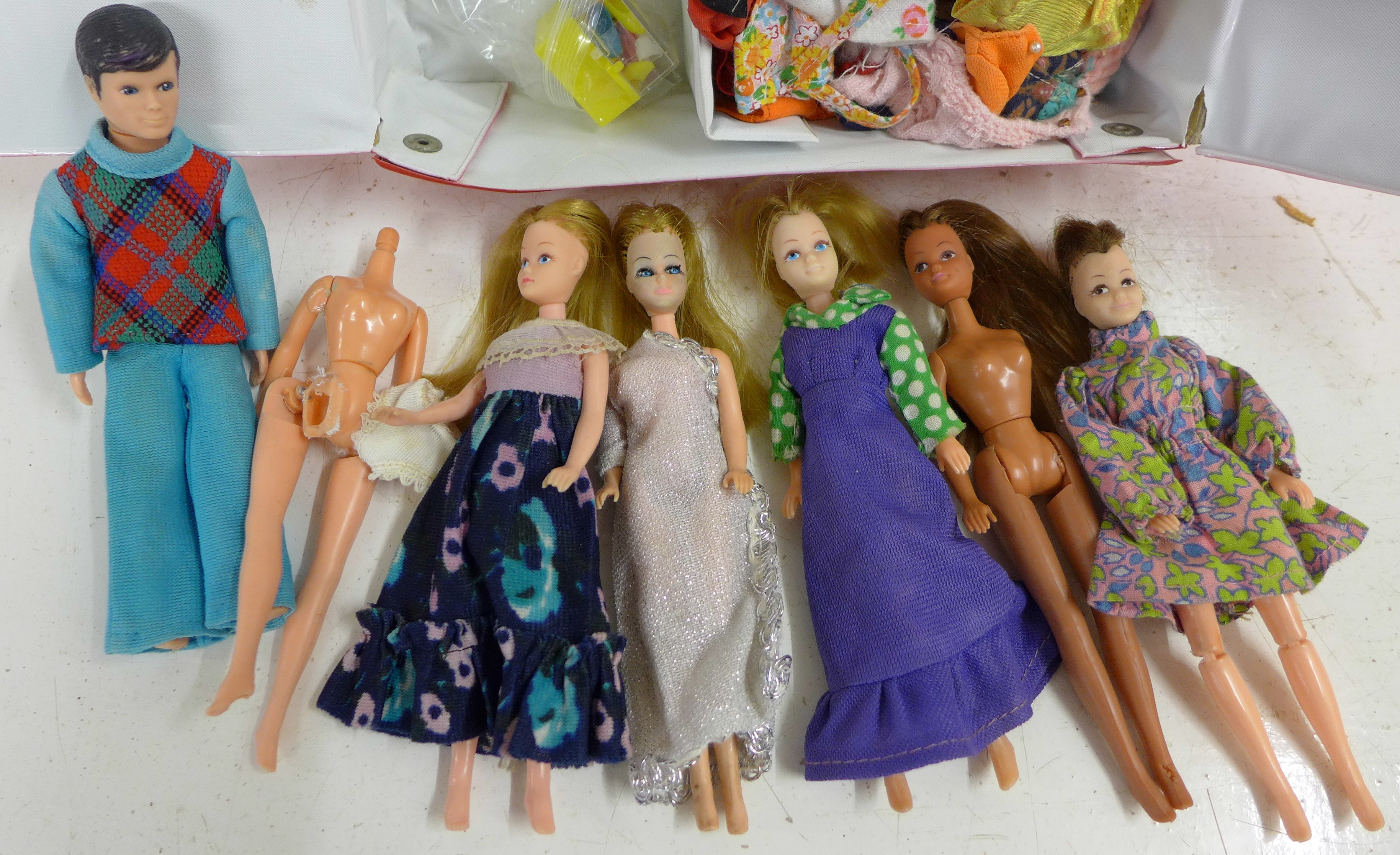 A collection of dolls and clothing in a Pippa case, some a/f - Image 2 of 5