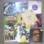 Ten vinyl LPs and one 12" single, rockabilly, rock n roll, doowop, artists including Ray Campi,