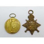 A pair of WWI medals, 5704 A Cpl. J.H. Johnson 20-Can.Inf.