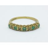 A 9ct gold, emerald and diamond ring, 1.2g, K