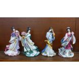 Four Lena Liu figures, for The Danbury Mint