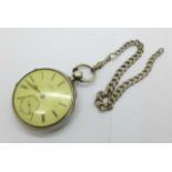 A silver pocket watch, H. Wolfe & Co., Manchester