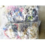 Two bags of costume jewellery