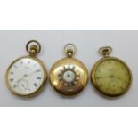 Three plated pocket watches