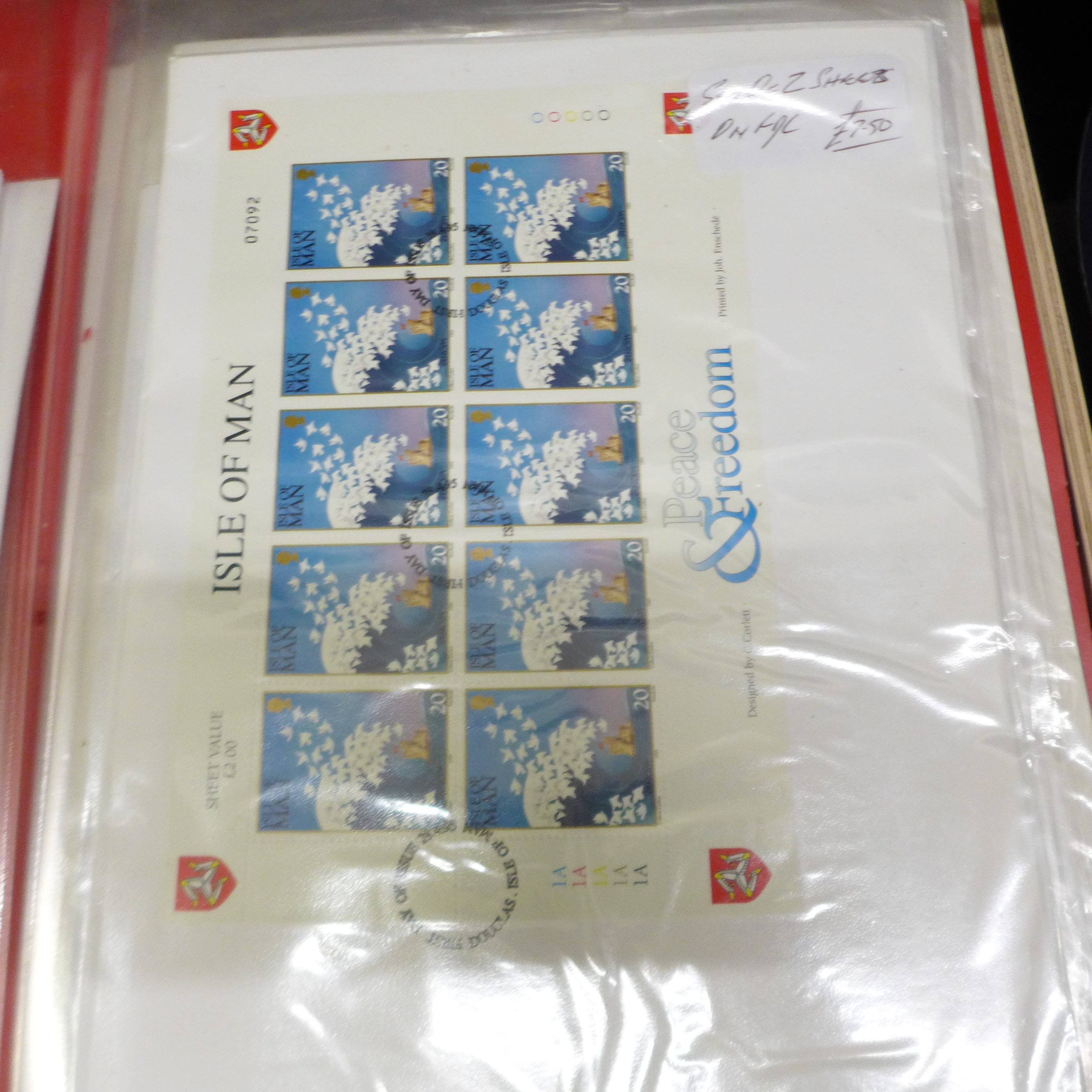 Stamps; Isle of Man sheets and sheetlets on first day covers in two files with 116 covers originally - Image 3 of 6
