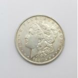 An 1881 US one dollar coin, New Orleans mint