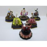 Six Franklin Mint musical boxes