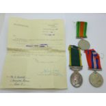 WWII medals and a Territorial medal to 2577394 Dvr. R. Bleasby R.Sigs