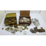 A collection of British and foreign coins