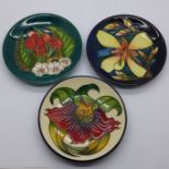 Three Moorcroft dishes, '98, '99 and one 2004 Collectors Guild, each 12cm