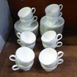 A Wedgwood China Wyndham tea service, twelve cups, saucers and tea plates