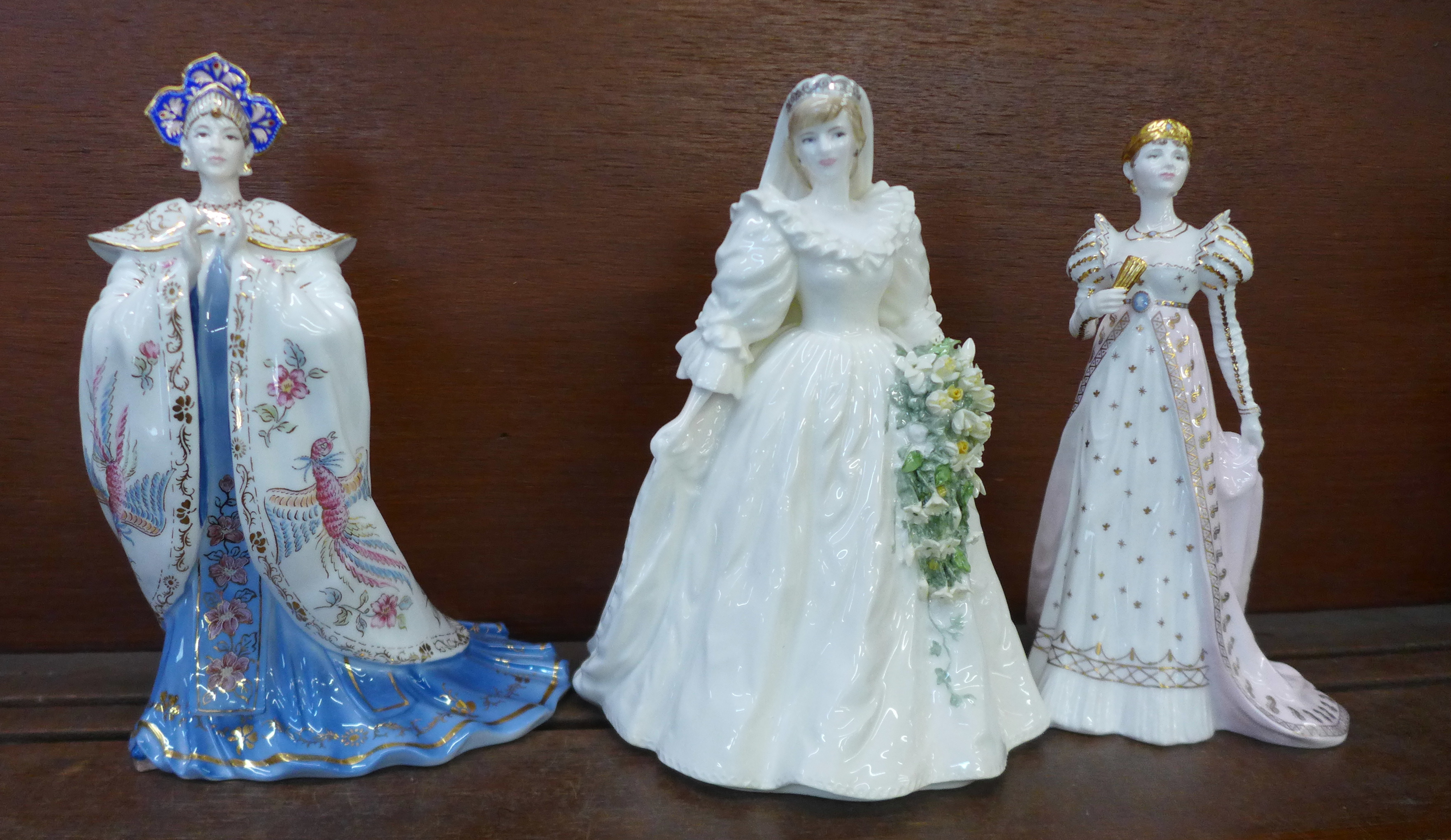 Three limited edition Coalport figures, Diana, Princess of Wales, Princess Turandot and Empress