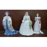 Three limited edition Coalport figures, Diana, Princess of Wales, Princess Turandot and Empress