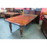 An early Victorian mahogany extending dining table, a/f