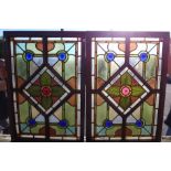 A pair of Victorian stained glass windows