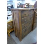 A pine chest of drawers