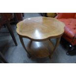 An Art Deco walnut coffee table