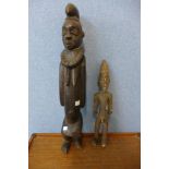 Two carved wood African tribal figures