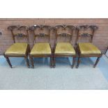A set of four George IV mahogany dining chairs, manner of Gillows, Lancaster