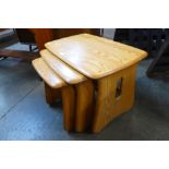 An Ercol Blonde ash nest of tables