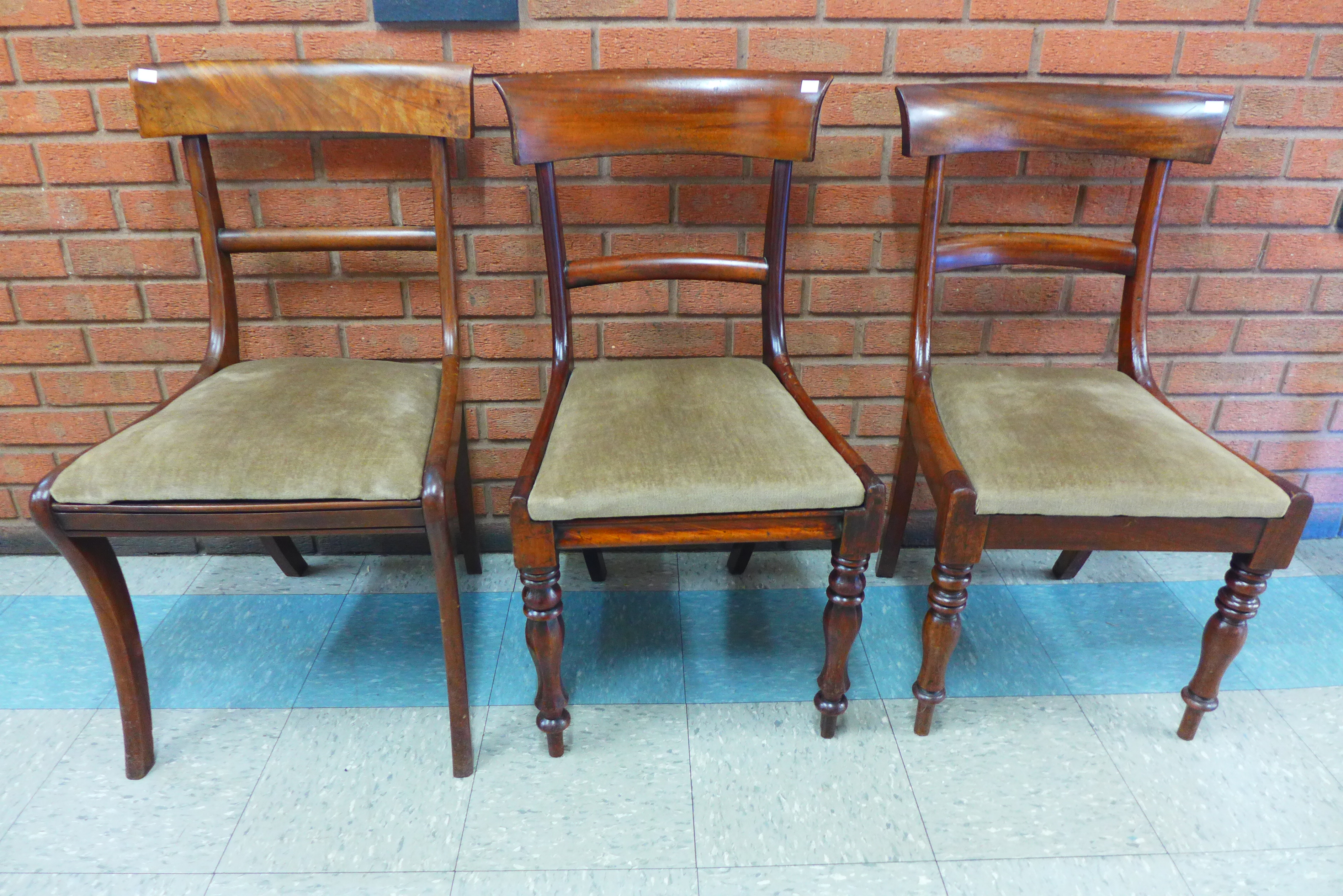 A Harlequin set of ten early Victorian mahogany dining chairs - Image 2 of 2