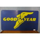 A painted tin Goodyear advertising sign