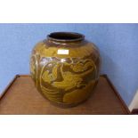 A Chinese green glazed pottery vase