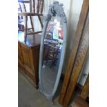 A French style painted cheval mirror