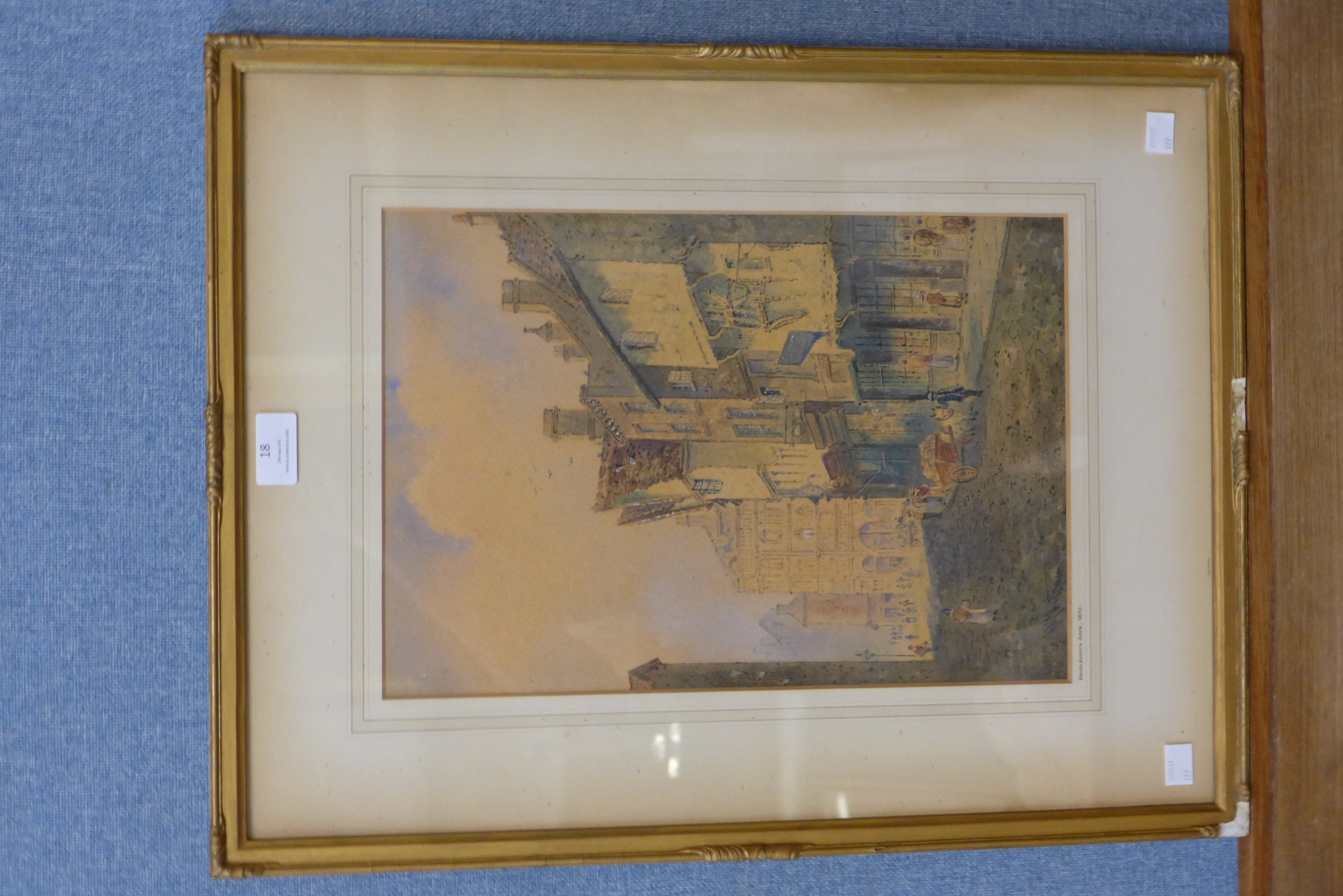 A. McArthur, Bridlesmith Gate, Nottingham, 1870, watercolour, 38 x 26cms, framed