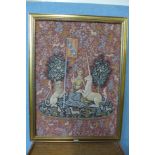 A framed Indian tapestry