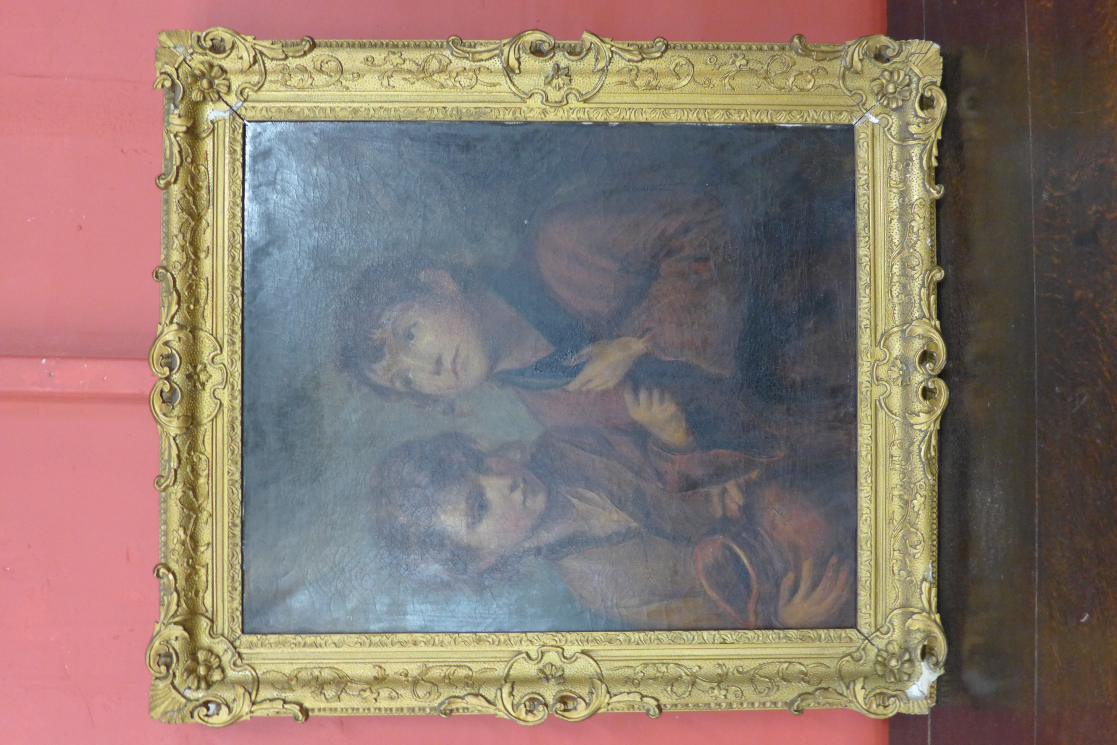 G.A. Poole (19th Century), portrait of two children, oil on canvas, inscribed verso, 75 x 62, framed