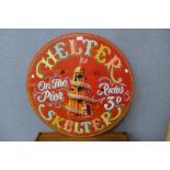 A painted Helter Skelter fairground sign