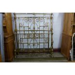 A Victorian brass double bed a/f