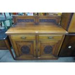 An Edward VII walnut sideboard, a/f