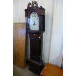 A 19th Century oak and mahogany 8 day longcase clock