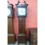 A 19th Century oak 30 hour longcase clock, the painted square dial signed J. Wainwright, Nottingham